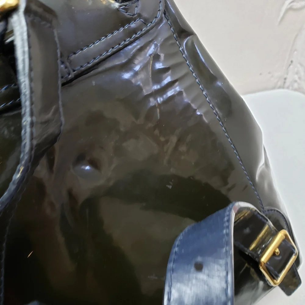 Authentic GUCCI Bamboo Backpack Enamel Black - Picture 9 of 14